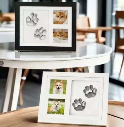DIY Pet Paw Print Memorial Kit With Clay Mold And Photo Frame