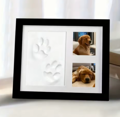 DIY Pet Paw Print Memorial Kit With Clay Mold And Photo Frame
