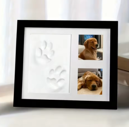 DIY Pet Paw Print Memorial Kit With Clay Mold And Photo Frame